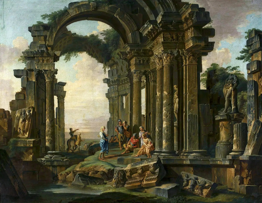 Caprice architektonisch mit römischen Ruinen - Giovanni Paolo Panini