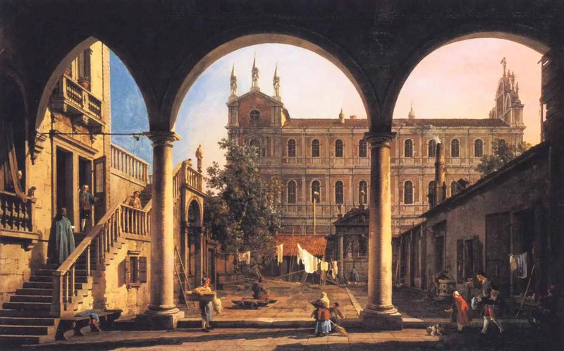Caprice der Scuola di San Marco seit der Loggia des Palastes Grifalconi-Loredan - Canaletto