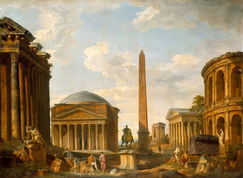 Römischer Kaprize: Das Pantheon und andere Denkmäler - Giovanni Paolo Panini