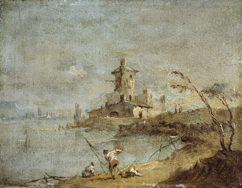 Rustikaler Caprice, mit Wasserufer-Tour - Francesco Guardi