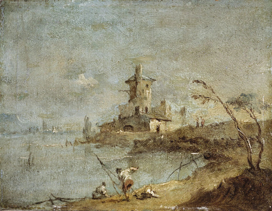 Rustikaler Caprice, mit Wasserufer-Tour - Francesco Guardi