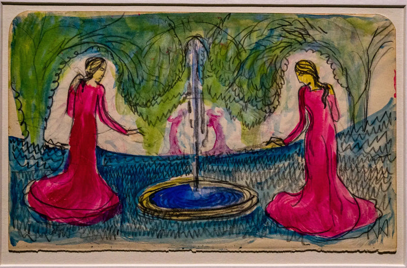 Skizzenbuch Nr. 27 A S. 22 verso Runde am Brunnen - August Macke