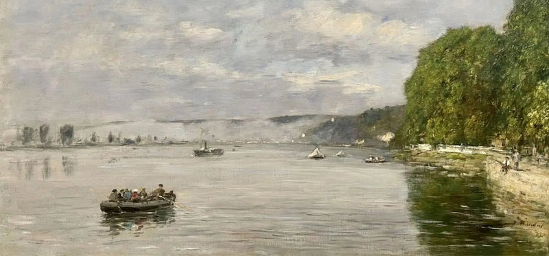 Caudebec-en-Caux, Boote auf der Seine - Eugène Boudin
