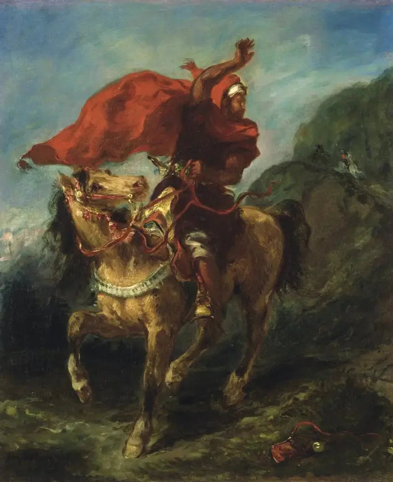 Arabischer Reiter, der ein Signal gibt - Eugène Delacroix