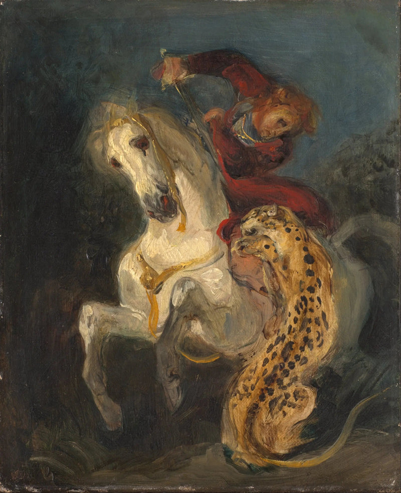 Reiter von einem Jaguar angegriffen - Eugène Delacroix