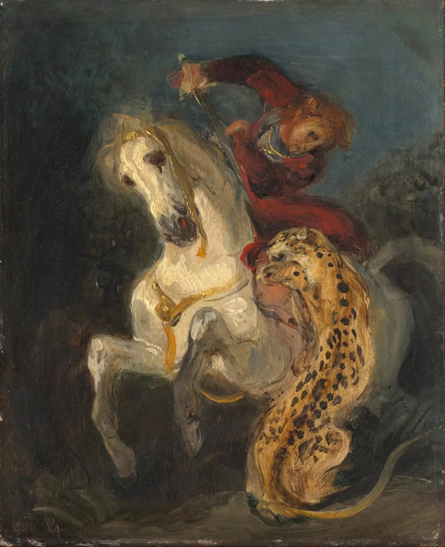 Reiter von einem Jaguar angegriffen - Eugène Delacroix
