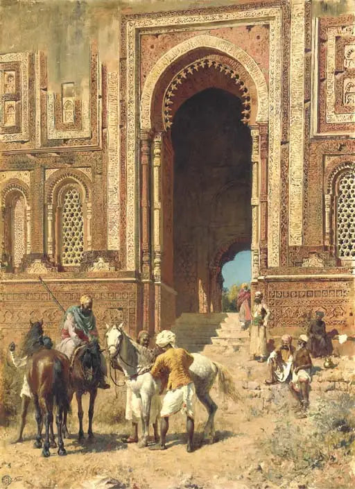 Indianerreiter an der Tür von Alah-ou-din, Old Delhi - Edwin Lord Weeks