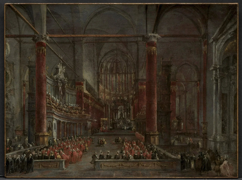 Pontifikalzeremonie in der Kirche Saint-Jean-Baptiste in Venedig, 1782 - Francesco Guardi