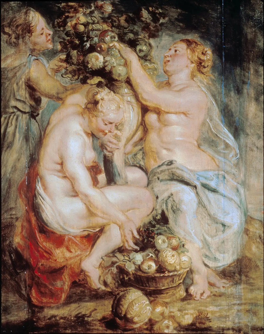 Ceres und zwei Nymphen mit einem Füllhorn - Peter Paul Rubens
