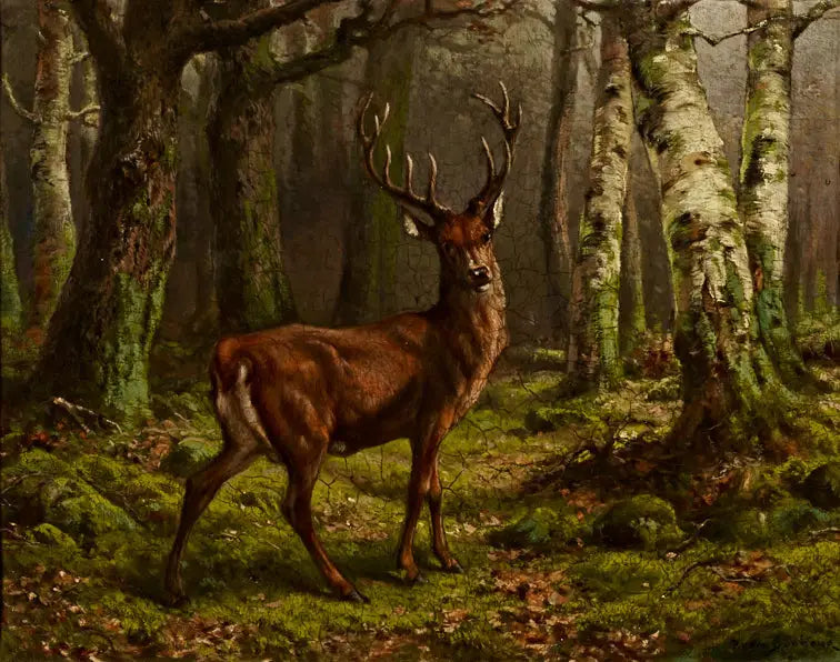 Hirsch im Wald - Rosa Bonheur