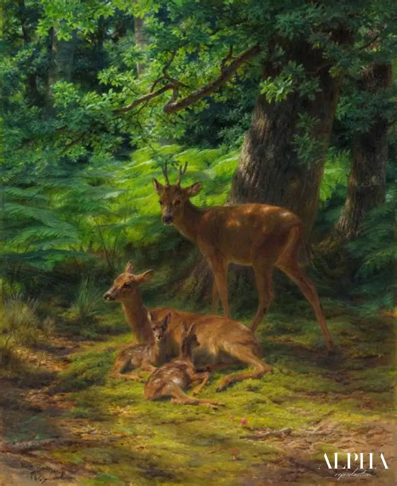 Deer in Repose - Rosa Bonheur - Reproductions de tableaux et peintures haut de gamme