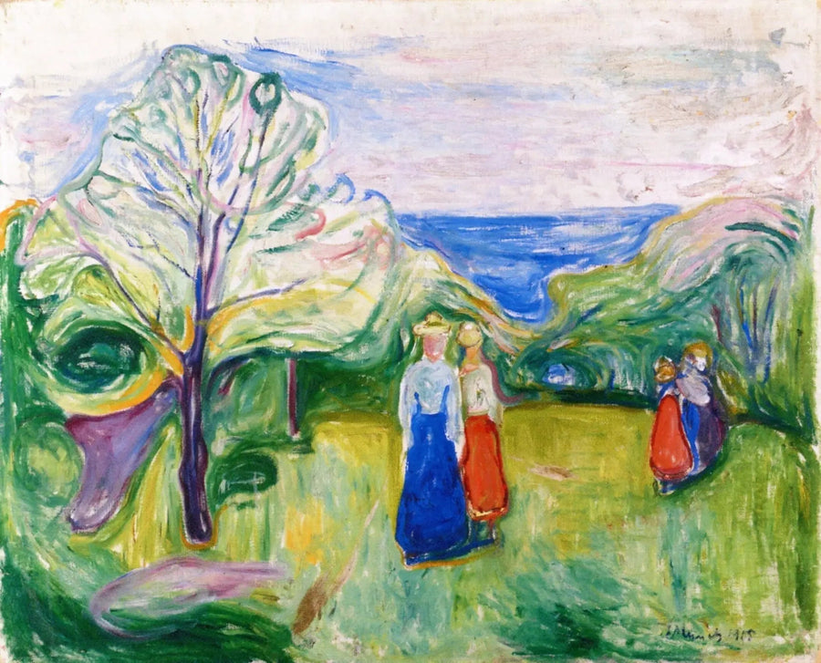 Kirschblüte und junge Mädchen im Garten - Edvard Munch