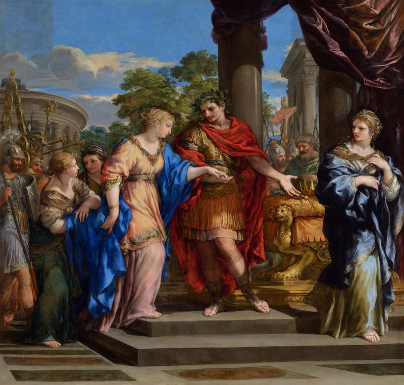 César setzt Kleopatra auf den ägyptischen Thron zurück - Pietro da Cortona