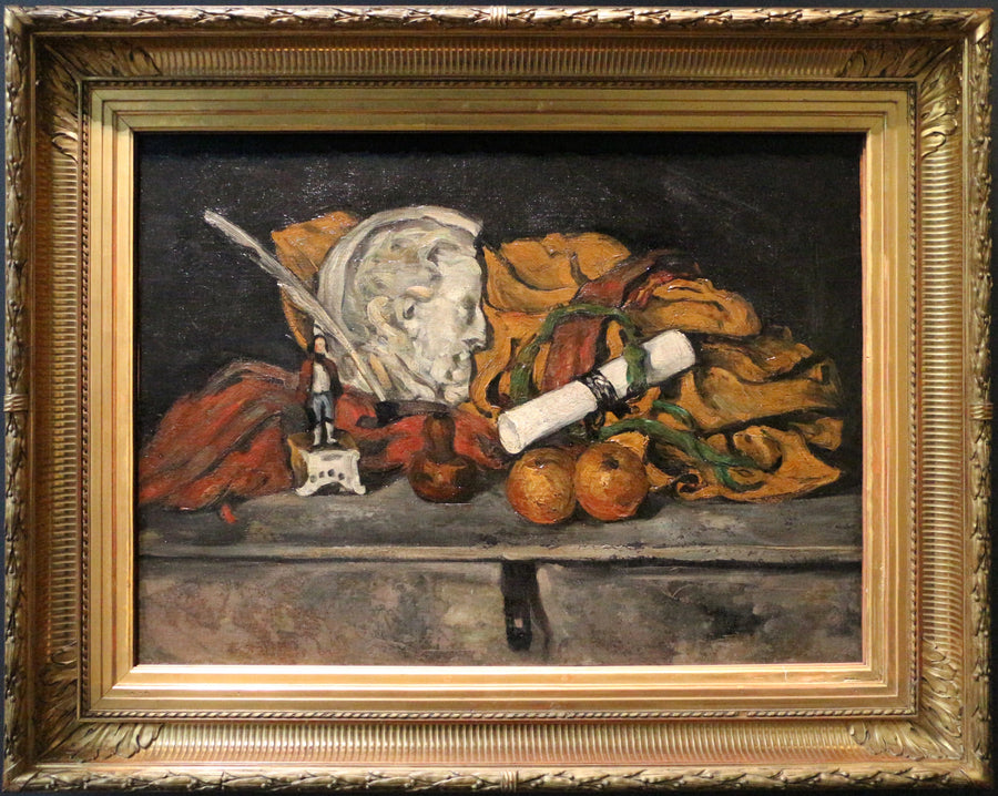 Die Accessoires von Cézanne. Stillleben mit Medaillon von Philippe Solari - Paul Cézanne