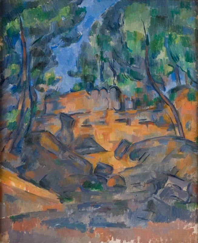 Bäume und Felsen - Paul Cézanne
