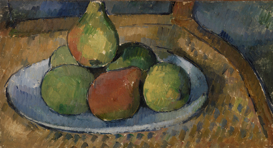 Obstteller auf einem Stuhl - Paul Cézanne