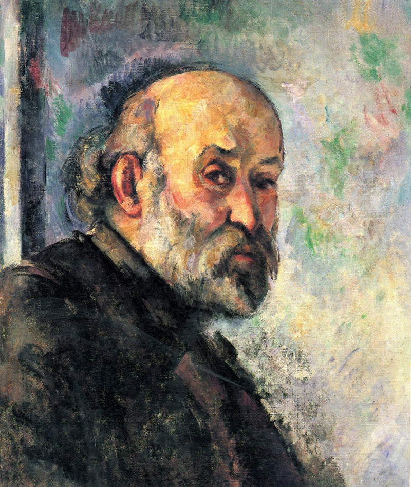 Porträt von Cézanne vor blauem Hintergrund - Paul Cézanne