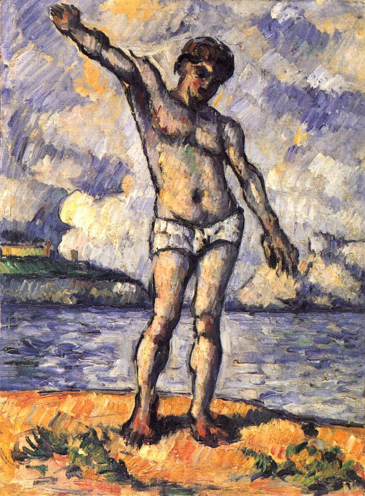 Badegast mit ausgestreckten Armen, um 1876 - Paul Cézanne