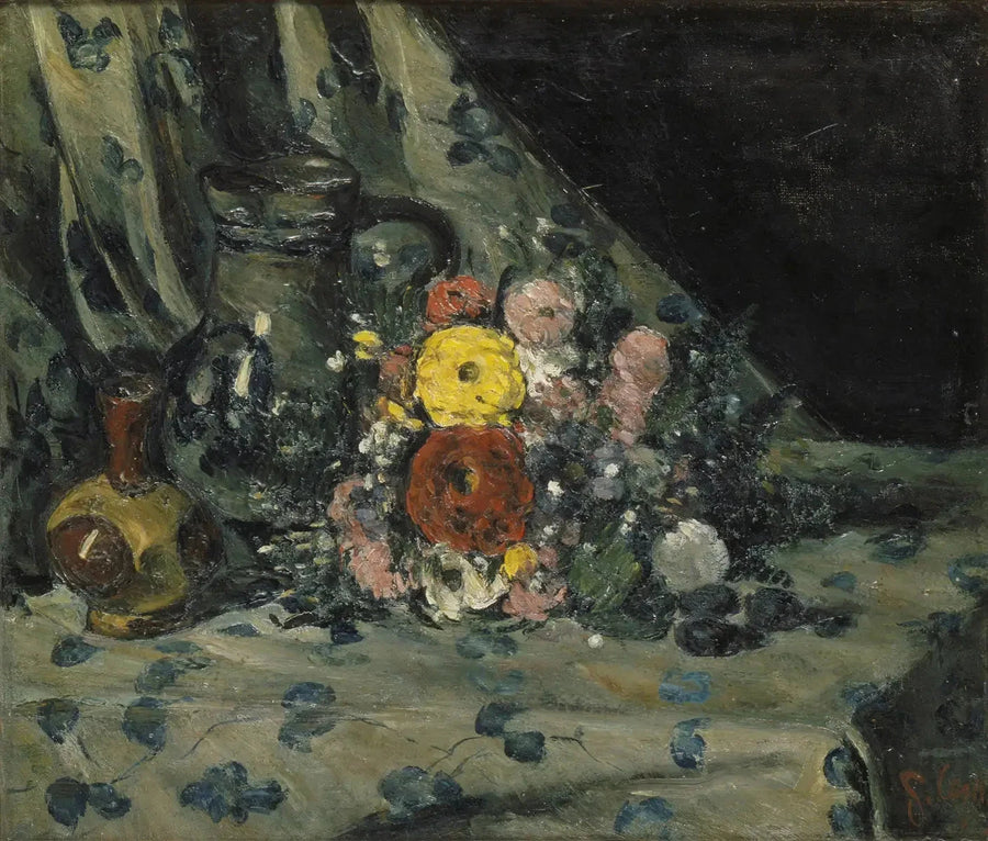 Strauß mit gelber Dahlie - Paul Cézanne