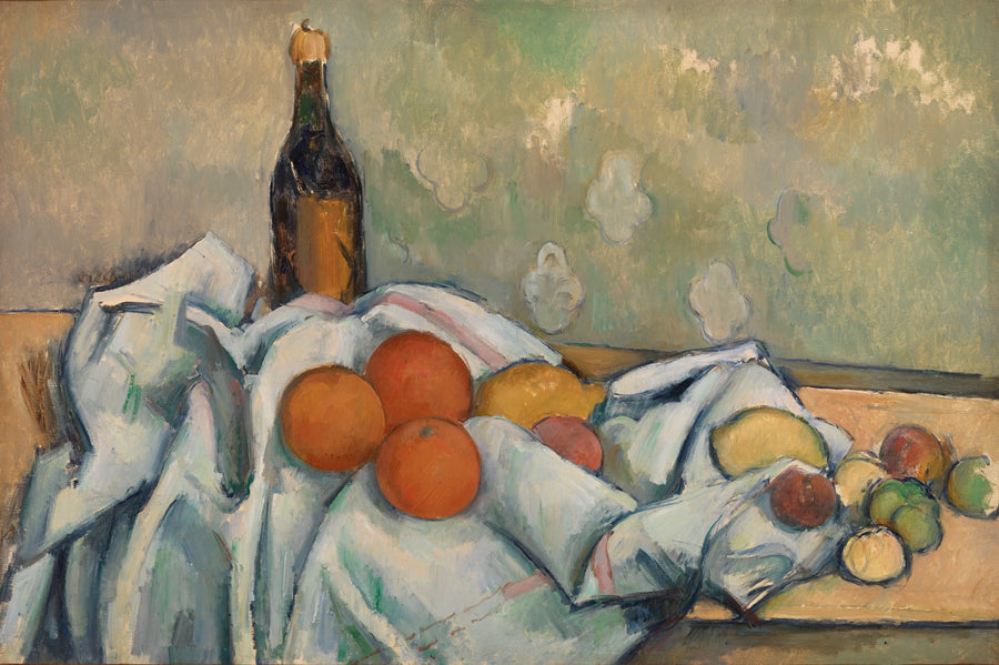 Flasche und Früchte - Paul Cézanne