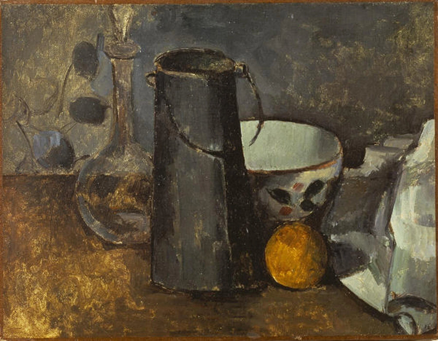 Karaffe, Milchkanne, Schüssel und Orange - Paul Cézanne