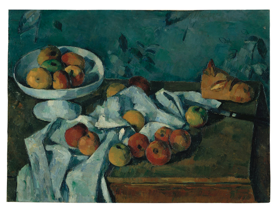 Obstschale, Äpfel und Brotlaib - Paul Cézanne