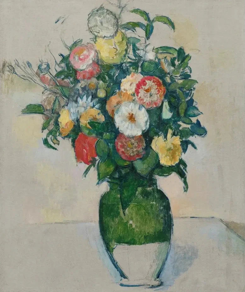 Blumen in einem Olivenkrug - Paul Cézanne