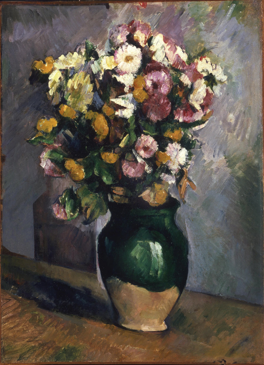 Blumen in einem Olivenkrug - Paul Cézanne