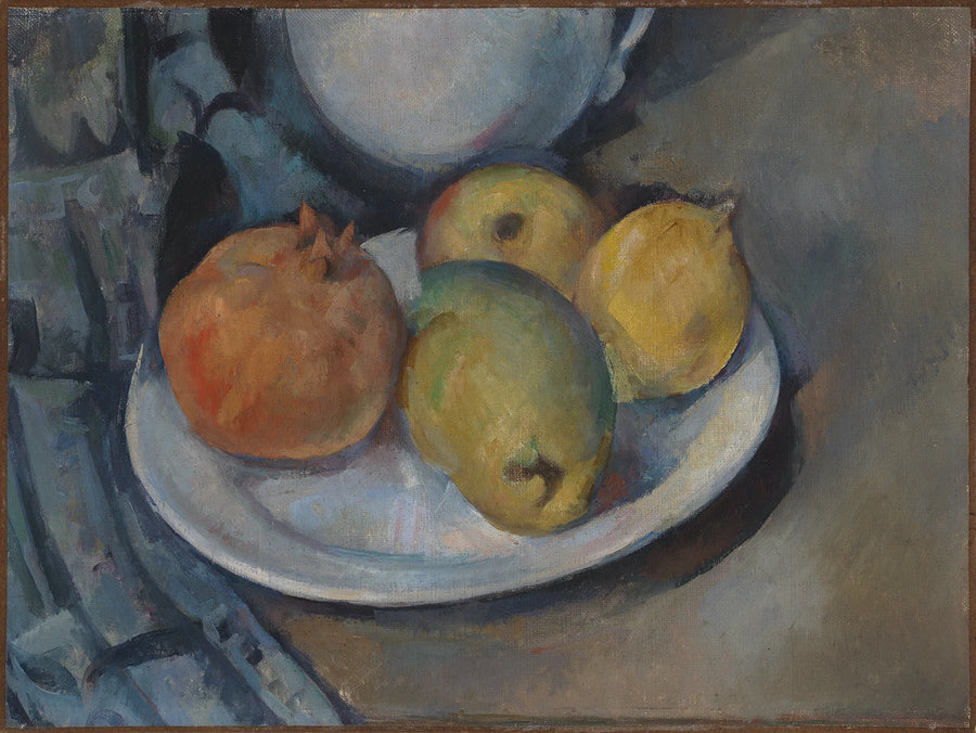 Granatapfel und Birnen auf einem Teller - Paul Cézanne