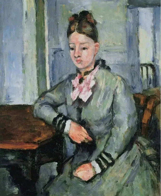 Madame Cézanne an den Ellbogen gelehnt - Paul Cézanne