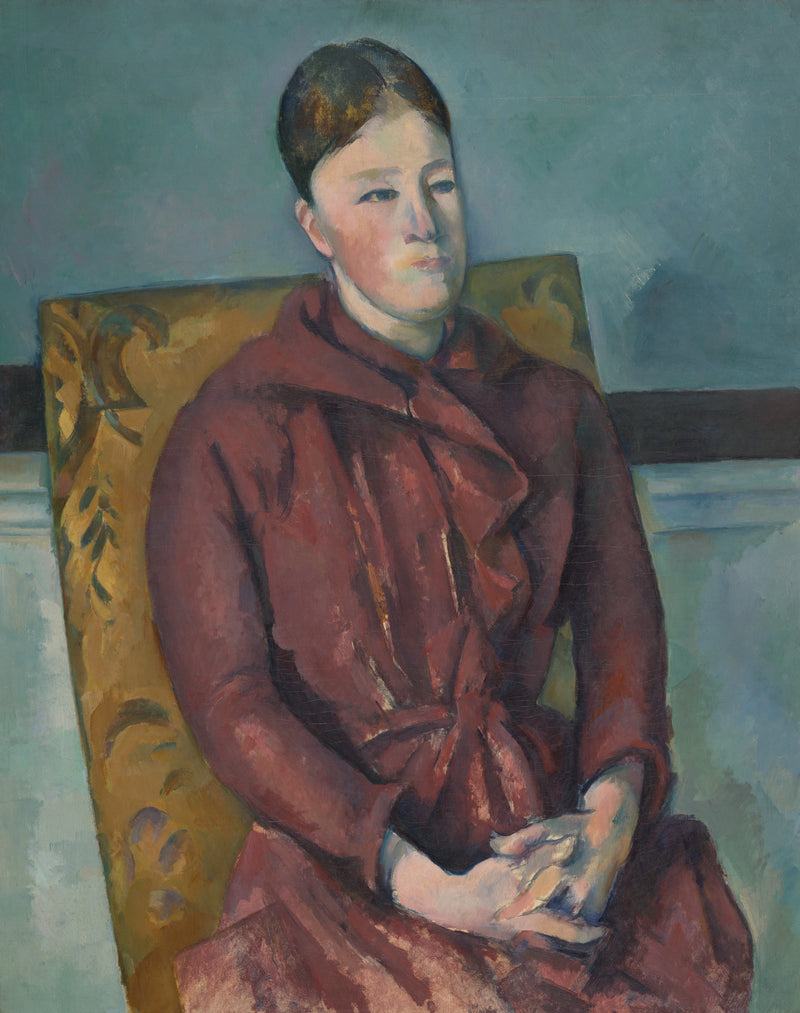 Frau Cézanne im roten Kleid - Paul Cézanne