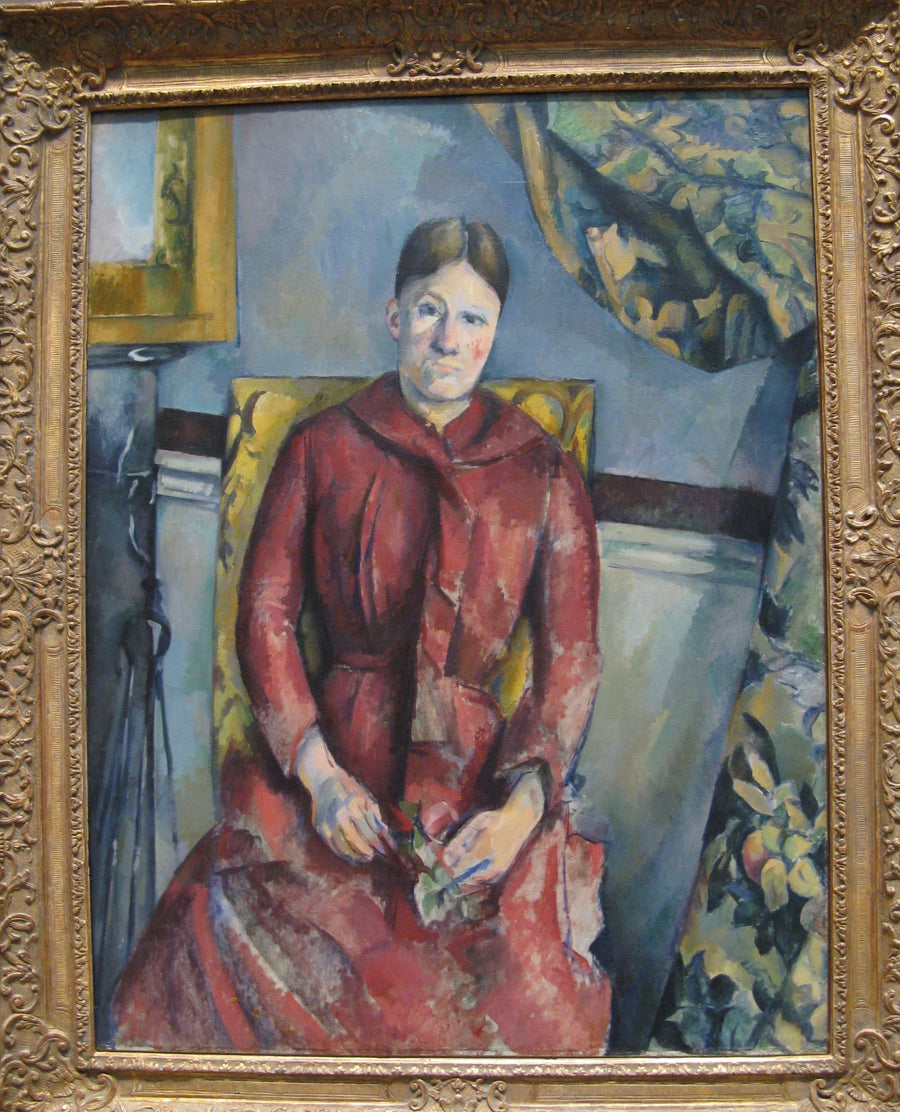 Frau Cézanne im roten Kleid - Paul Cézanne