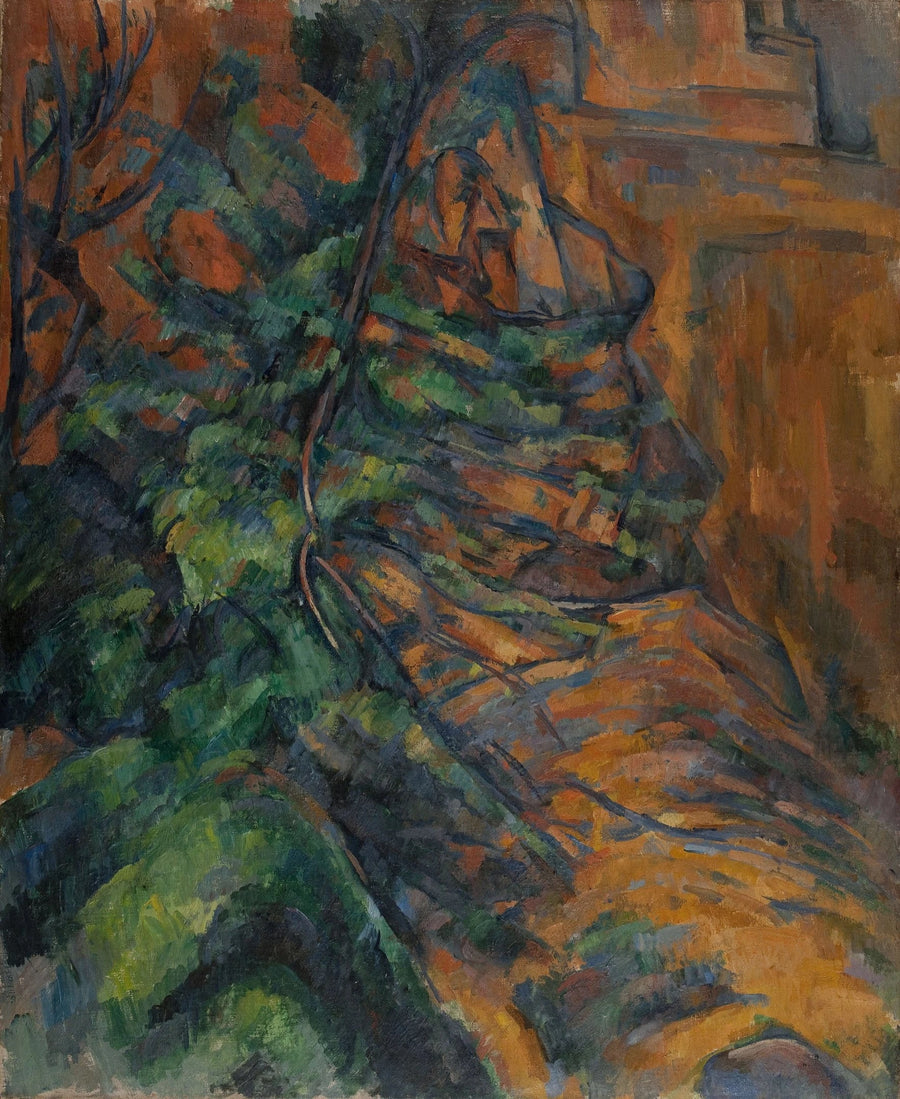 Felsen und Äste in Bibémus - Paul Cézanne