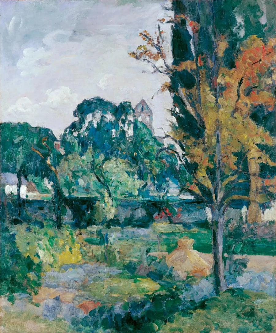 Landschaft mit Kirchturm - Paul Cézanne