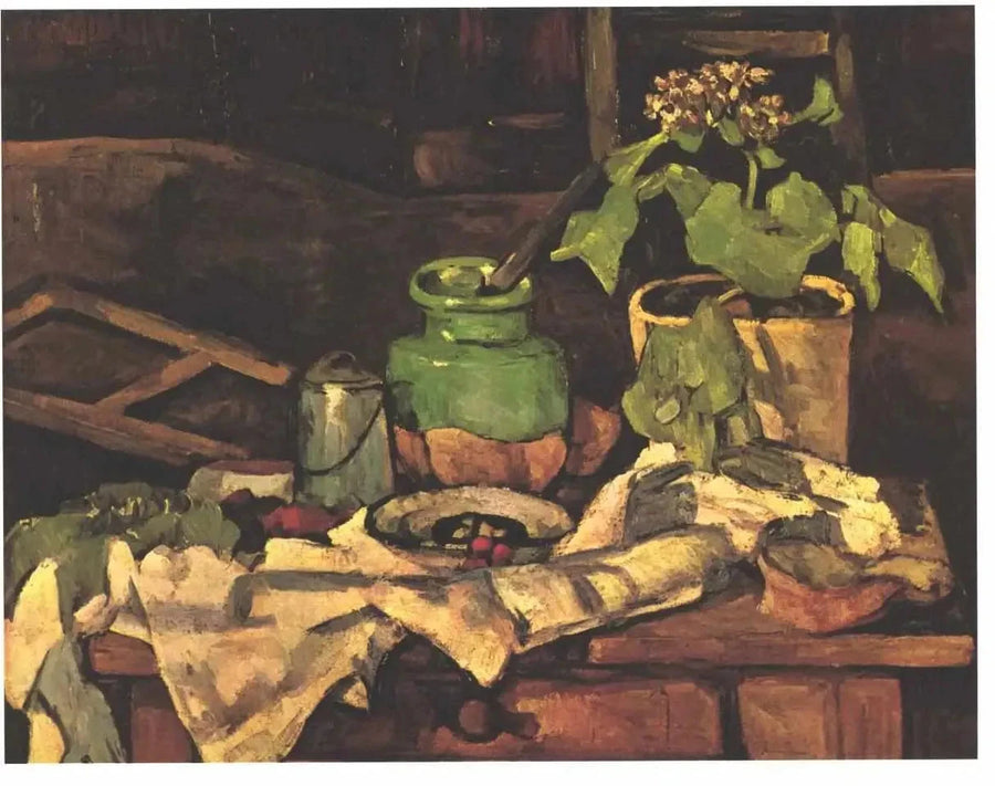 Blumentopf auf einem Tisch - Paul Cézanne