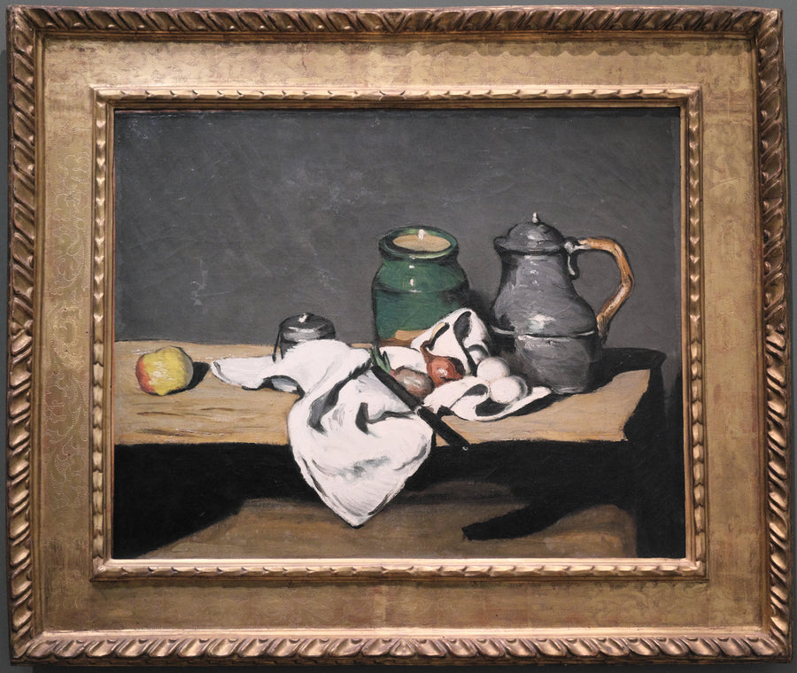 Grüne Vase und Zinnkessel - Paul Cézanne