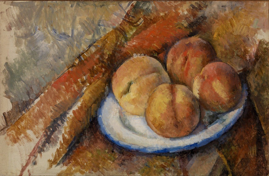 Vier Pfirsiche auf einem Teller - Paul Cézanne
