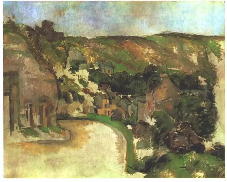 Die gewundene Straße in La Roche-Guyon - Paul Cézanne