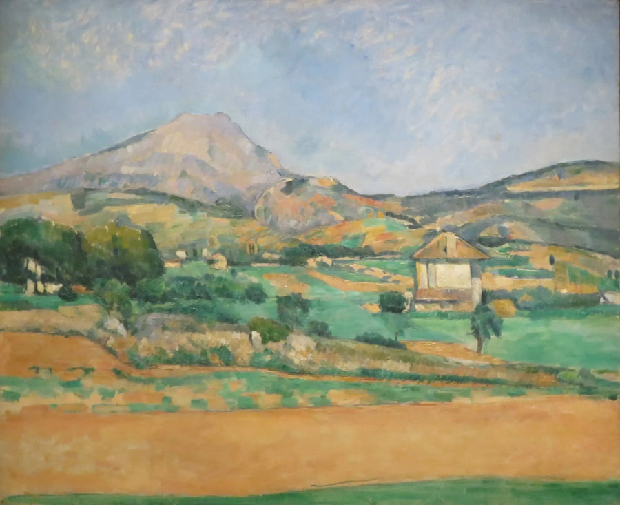 Der Berg Sainte-Victoire vom Valcros-Weg aus gesehen (und die Bastide La Générale) - Paul Cézanne