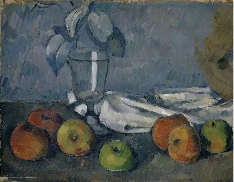 Verre et pommes 1879–1880 Paul Cézanne collection Rudolf Staechelin – reproduction peinture à l’huile sur toile