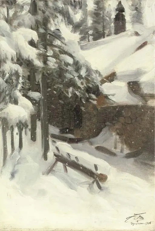 Chalet Gopsmor unter dem Schnee - Anders Zorn