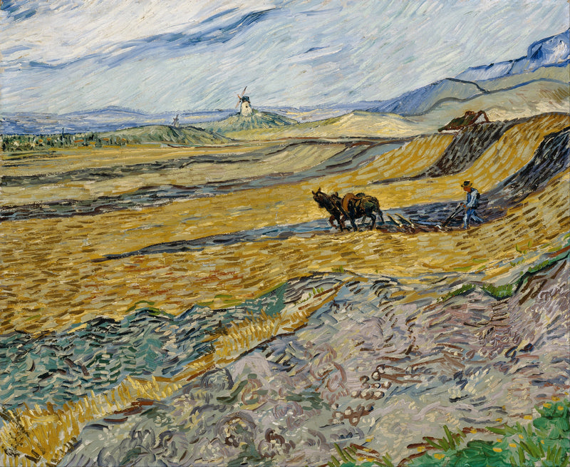 Geschlossener Acker mit Pflüger - Vincent van Gogh
