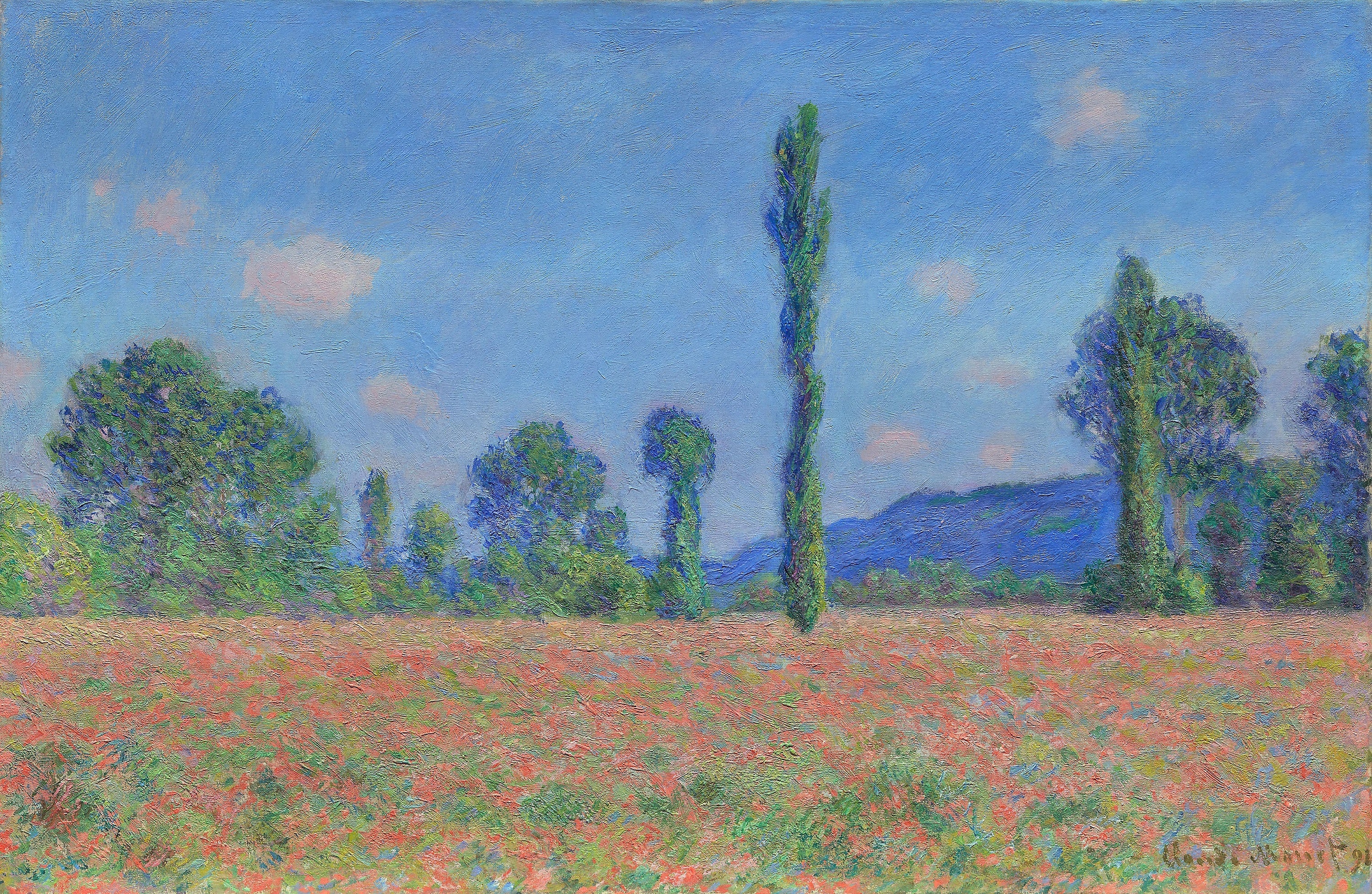 Reproduction du tableau « Champ de coquelicots à Giverny - Claude Monet » par Alpha Reproduction en peinture à l’huile