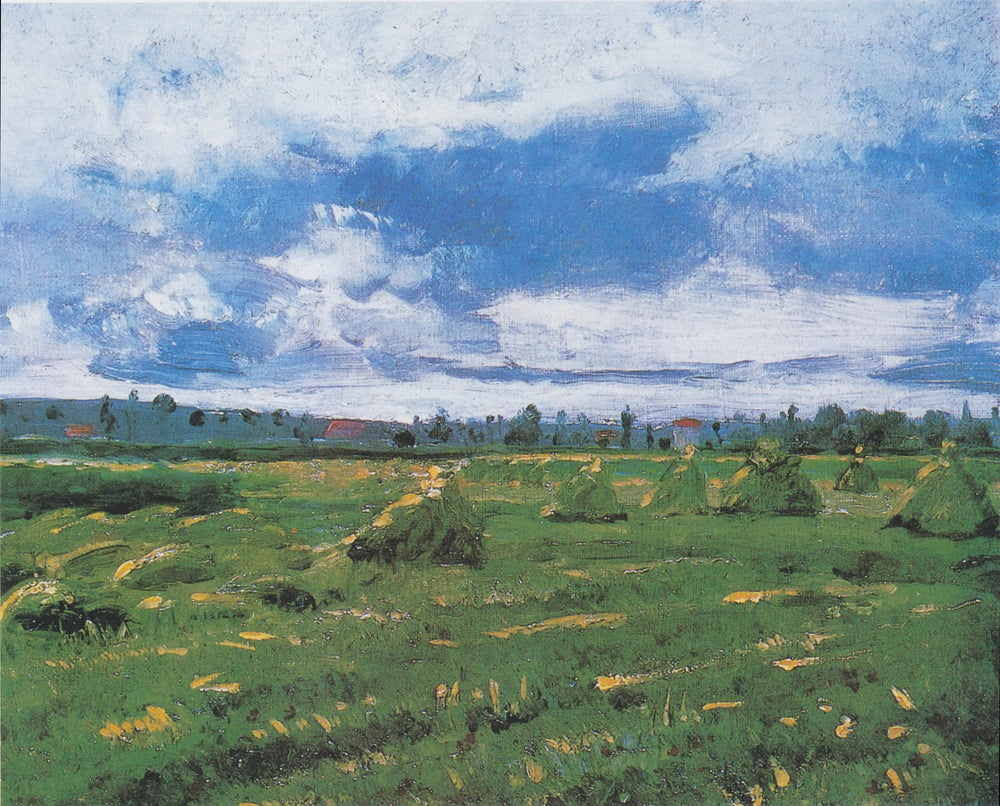 Champs de blé avec meules - Vincent van Gogh image 1 reproduction d’œuvre d’art à l’huile