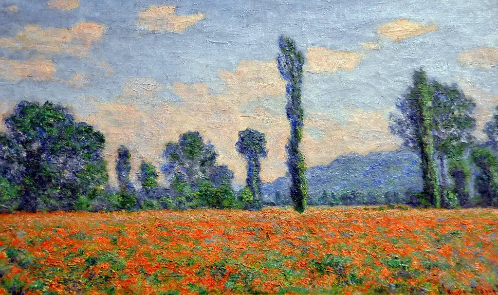 Champs de coquelicots à Giverny - Claude Monet image 1 reproduction artisanale de tableau