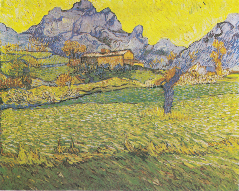 Weizenfelder in einer Berglandschaft - Vincent van Gogh