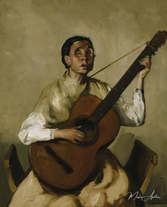 Chanteur espagnol aveugle - Robert Henri - Reproductions de tableaux et peintures haut de gamme