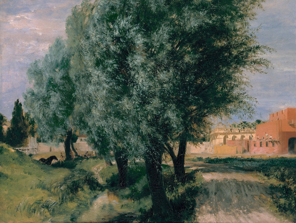 Chantier de construction avec saules - Adolph von Menzel - Alpha Reproduction