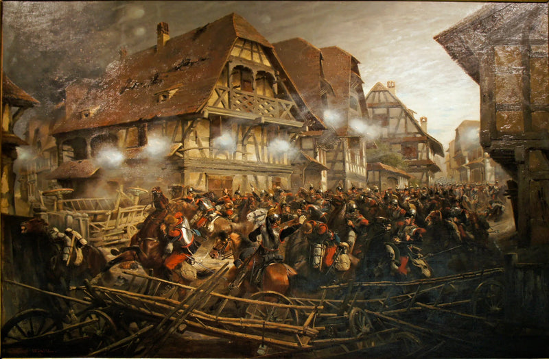 Ladung des 9. Kavallerieregiments im Dorf Morsbronn - Édouard Detaille
