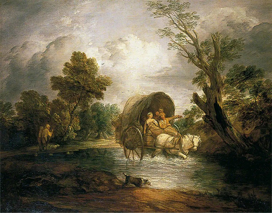 Karrenfahrt durch einen Bach - Thomas Gainsborough